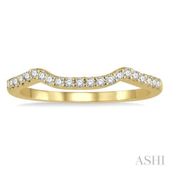 1/6 Ctw Cradle Center Round Cut Diamond Wedding Band in 14K Yellow Gold