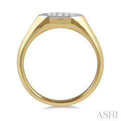1/5 Ctw Marquise Shape Lovebright Round Cut Diamond Ring in 14K Yellow and White Gold