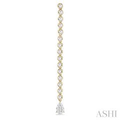 1 1/4 Ctw Lovebright Pear Shape Dangle Tip Round Cut Diamond Fashion Long Earrings in 14K Yellow and White Gold