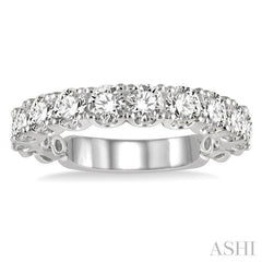 1 1/2 Ctw Lattice Round Cut Diamond Wedding Band in 14K White Gold
