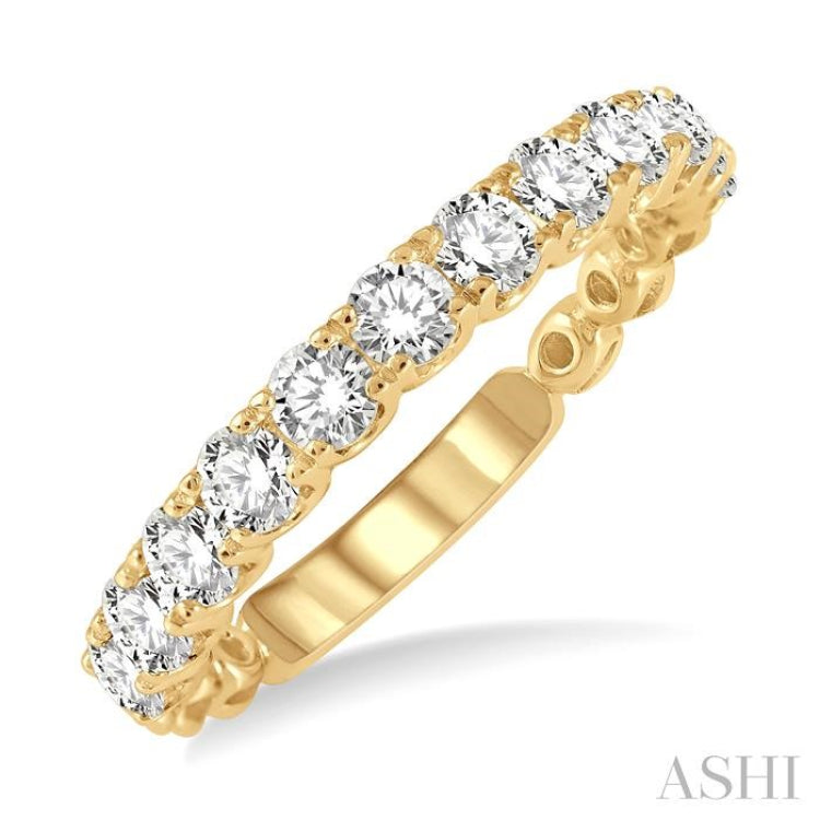 1 Ctw Lattice Round Cut Diamond Wedding Band in 14K Yellow Gold