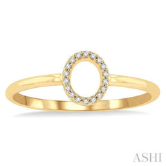 1/20 Ctw Initial 'O' Round Cut Diamond Fashion Ring in 10K Yellow Gold