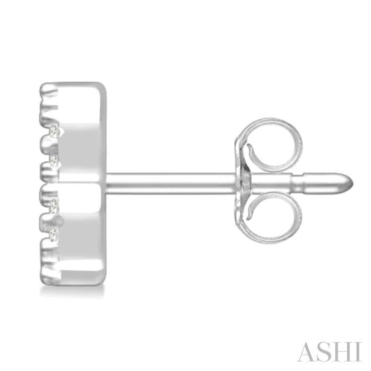 1/8 Ctw Initial 'B' Single Cut Diamond Earrings in 10K White Gold