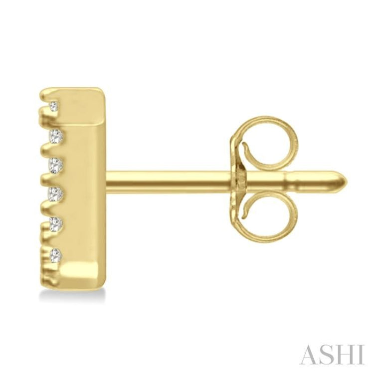 1/10 Ctw Initial 'J' Single Cut Diamond Earrings in 10K Yellow Gold