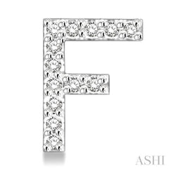 1/10 Ctw Initial 'F' Single Cut Diamond Earrings in 10K White Gold