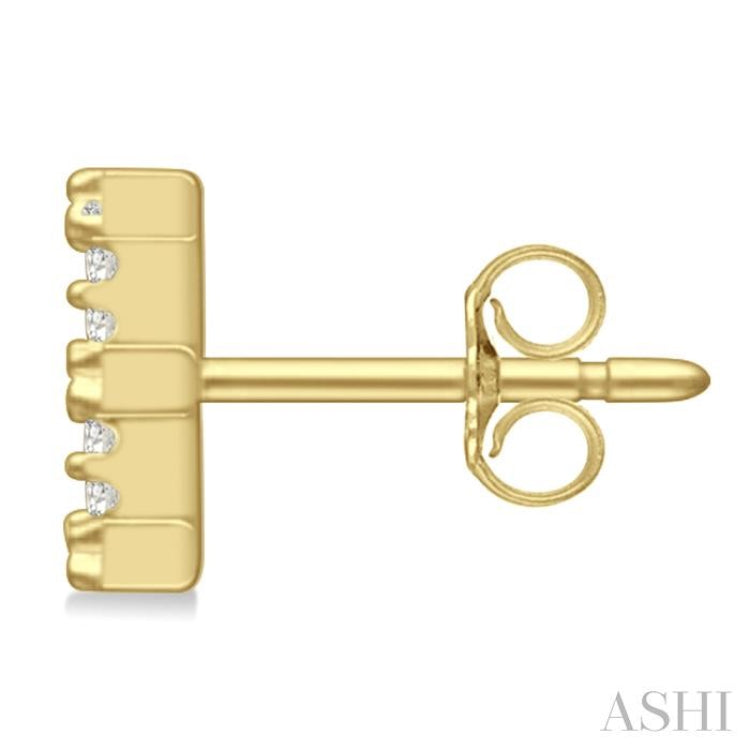 1/10 Ctw Initial 'E' Single Cut Diamond Earrings in 10K Yellow Gold