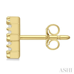 1/10 Ctw Initial 'E' Single Cut Diamond Earrings in 10K Yellow Gold