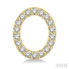 1/10 Ctw Initial 'O' Single Cut Diamond Earrings in 10K Yellow Gold