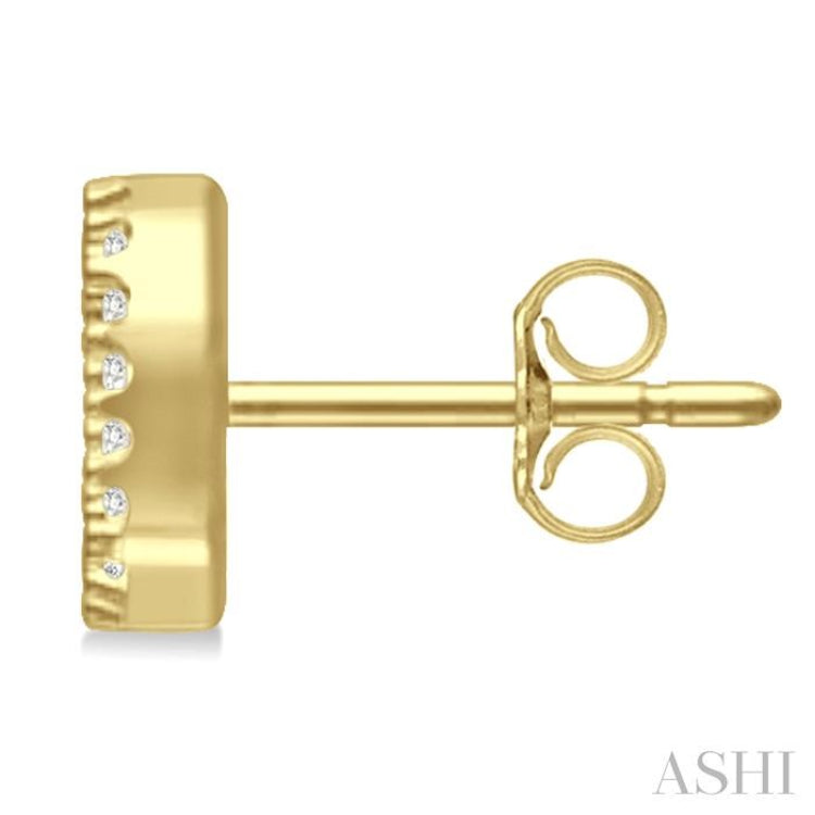 1/10 Ctw Initial 'D' Single Cut Diamond Earrings in 10K Yellow Gold