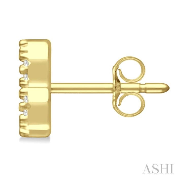 1/8 Ctw Initial 'B' Single Cut Diamond Earrings in 10K Yellow Gold