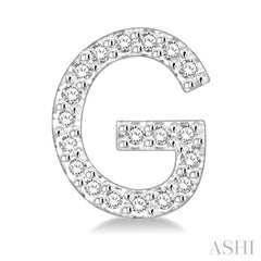 1/8 Ctw Initial 'G' Single Cut Diamond Earrings in 10K White Gold