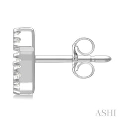 1/8 Ctw Initial 'G' Single Cut Diamond Earrings in 10K White Gold