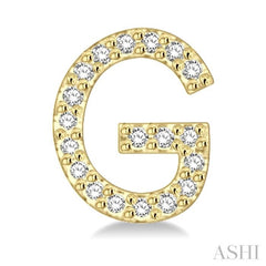 1/8 Ctw Initial 'G' Single Cut Diamond Earrings in 10K Yellow Gold