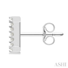 1/10 Ctw Initial 'I' Single Cut Diamond Earrings in 10K White Gold