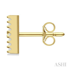 1/10 Ctw Initial 'H' Single Cut Diamond Earrings in 10K Yellow Gold