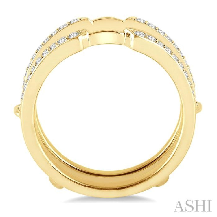 1/3 Ctw Round Cut Diamond Insert Ring in 14K Yellow Gold
