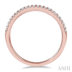 1/10 Ctw Round Cut Diamond Wedding Band in 14K Rose Gold