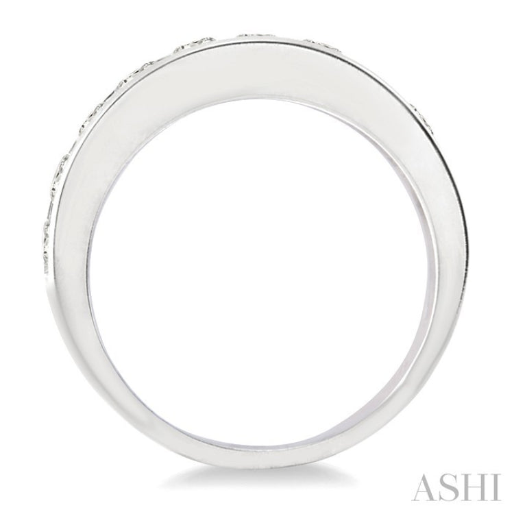 1 Ctw Channel Set Round Cut Diamond Wedding Band in 14K White Gold