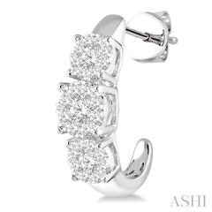 1 Ctw Lovebright Round Cut Diamond Earrings in 14K White Gold