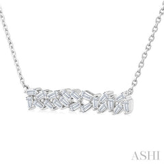 1/5 Ctw Scatter Baguette Cut Diamond Fashion Necklace in 14K White Gold