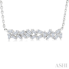 1/5 Ctw Scatter Baguette Cut Diamond Fashion Necklace in 14K White Gold