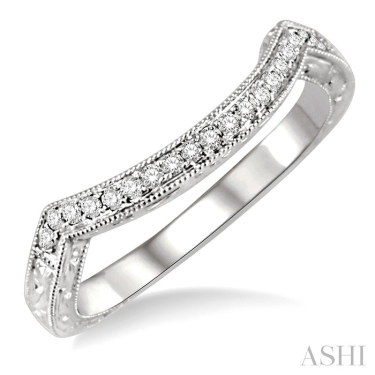 1/6 Ctw Round Cut Diamond Matching Wedding Band in 14K White Gold