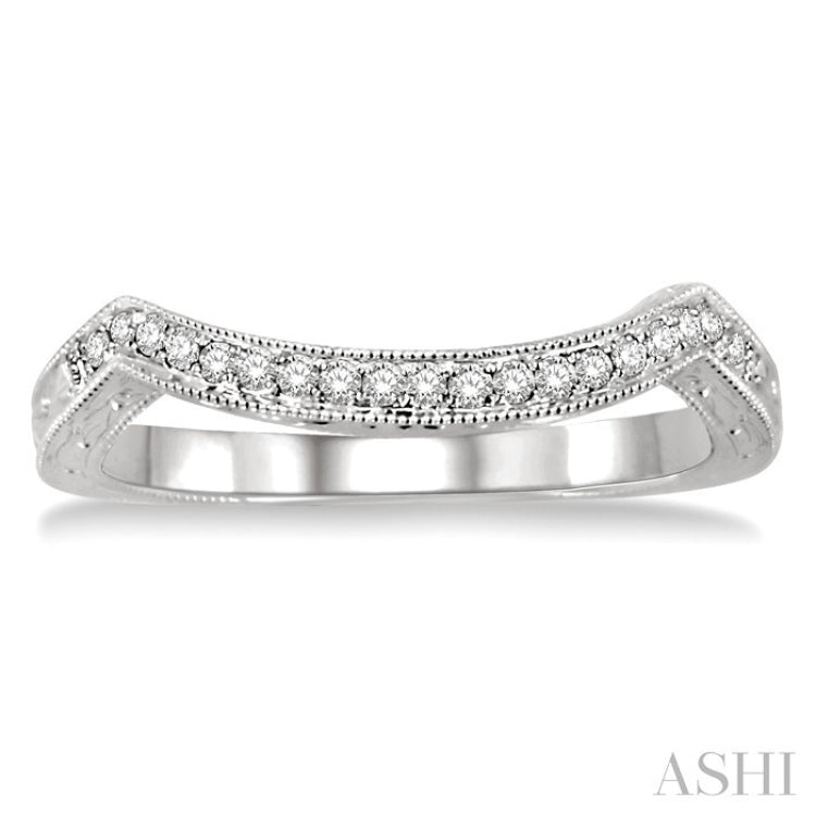 1/6 Ctw Round Cut Diamond Matching Wedding Band in 14K White Gold