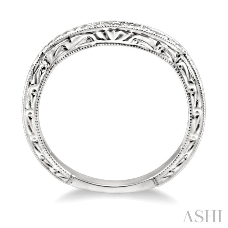1/6 Ctw Round Cut Diamond Matching Wedding Band in 14K White Gold