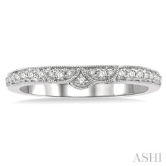 1/6 Ctw Tri Arc Center Round Cut Diamond Wedding Band in 14K White Gold