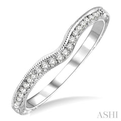 1/6 Ctw Round Cut Diamond Matching Wedding Band in 14K White Gold