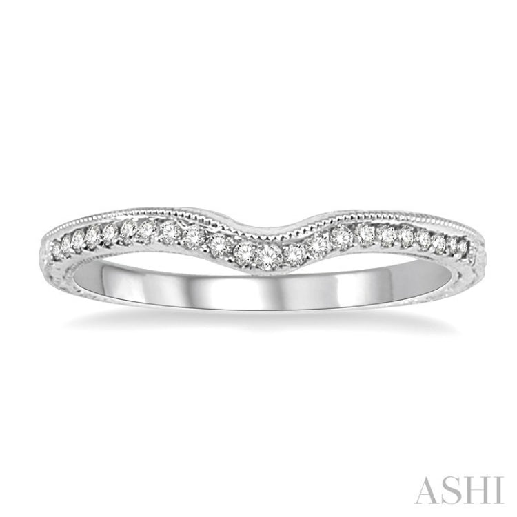1/6 Ctw Round Cut Diamond Matching Wedding Band in 14K White Gold