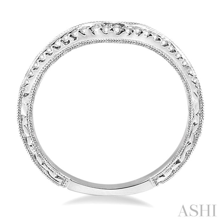 1/6 Ctw Round Cut Diamond Matching Wedding Band in 14K White Gold