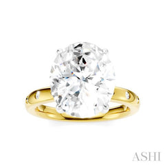 1/5 Ctw Akari Oval Shape Round Cut Diamond Semi-Mount Engagement Ring in 14K Yellow and White Gold