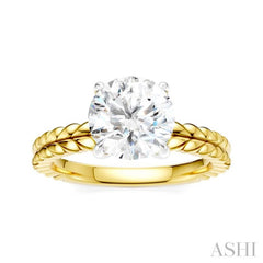 1/20 Ctw Circular Shape Round Cut Diamond Semi-Mount Engagement Ring in 14K Yellow and White Gold