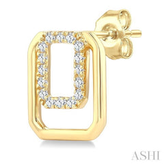 1/6 Ctw Nested Octagonal Frame Round Cut Diamond Fashion Drop Earring in 10K Yellow Gold