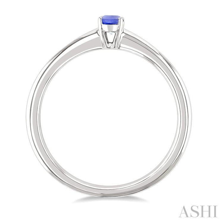 5X3 MM Oval Shape Tanzanite Semi-Precious Solitaire Ring in 14K White Gold