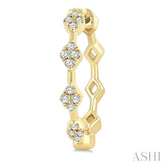 1/6 Ctw Geometric Shape Round Cut Diamond Fashion Hoop Earring in 10K Yellow Gold