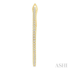 1/3 Ctw Inside & Outside Round Cut Diamond Hoop Earring in 14K Yellow Gold