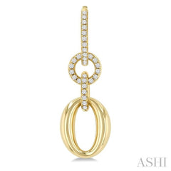 1/2 Ctw Interlocked Ovals and Circles Round Cut Diamond Fashion Earrings in 14K Yellow Gold