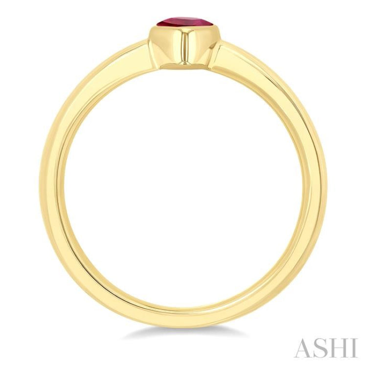 6X4 MM Pear Shape Ruby Precious Solitaire Ring in 14K Yellow Gold