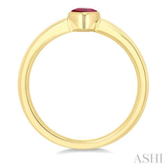 6X4 MM Pear Shape Ruby Precious Solitaire Ring in 14K Yellow Gold