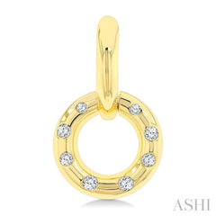 1/6 Ctw Suspended Circle Round Cut Diamond Fashion Earring in 10K Yellow Gold