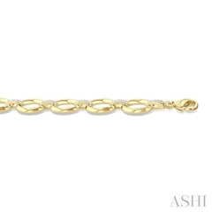 1/10 Ctw Bold Oval Link Round Cut Diamond Fashion Bracelet in Yellow Gold Vermeil