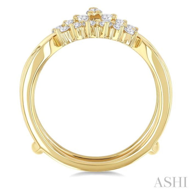 3/8 Ctw Marquise, Pear and Round Cut Diamond Chevron Insert Ring in 14K Yellow Gold