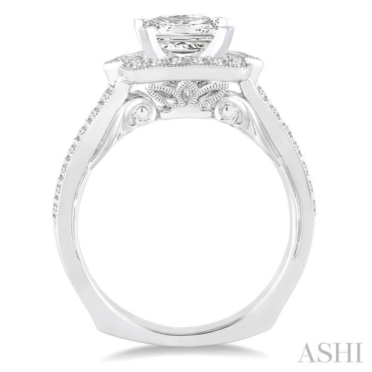 1/2 Ctw Diamond Semi-Mount Engagement Ring in 14K White Gold