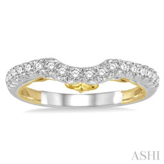 3/8 Ctw Round Diamond Wedding Band in 14K White and Yellow Gold