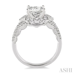 5/8 Ctw Diamond Semi-Mount Engagement Ring in 14K White Gold