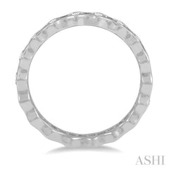 1 Ctw Lattice Round Cut Diamond Eternity Wedding Band in 14K White Gold