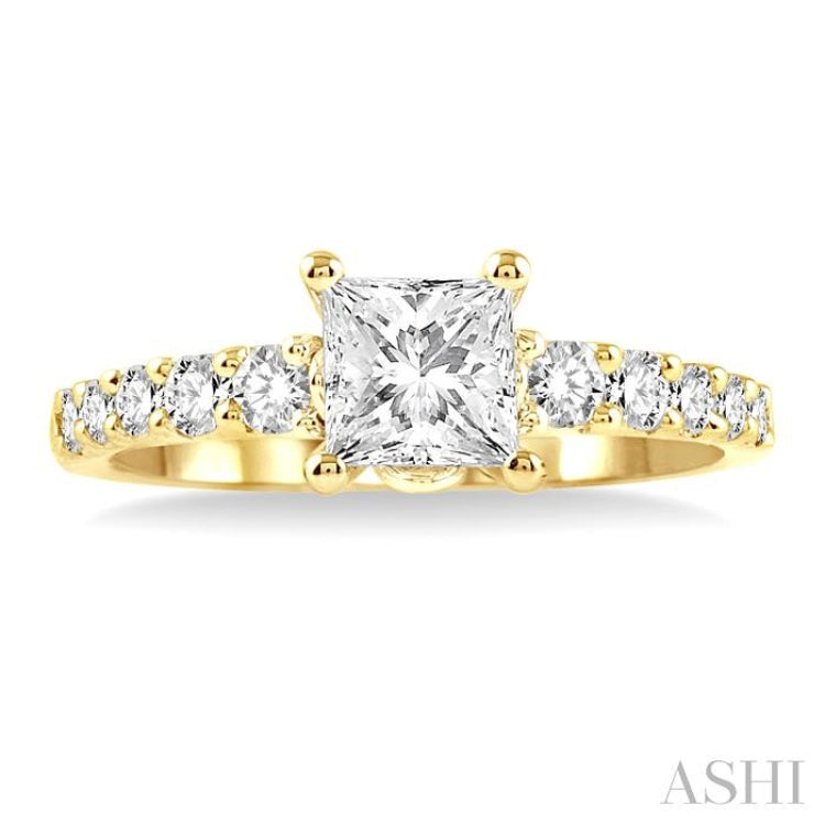 1/3 Ctw Diamond Semi-Mount Engagement Ring in 14K Yellow Gold