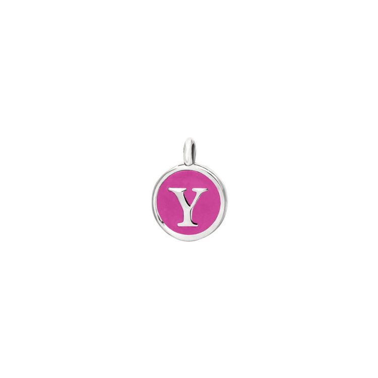 Pink Enamel Initial Charm
